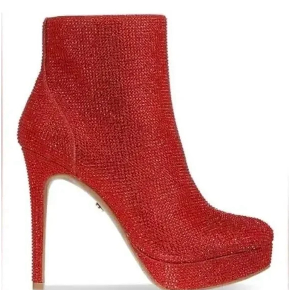 NWT Thalia Sodi Chiara Red Rhinestone Platform Boots